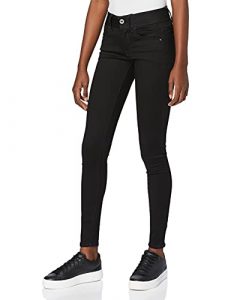 G-STAR RAW Damen Lynn Mid Waist Super Skinny Jeans, Schwarz (pitch black 9142-A810), 23W / 36L