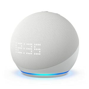 Echo Dot (5. Gen, 2022) mit Uhr | Smarter Lautsprecher mit Uhr und Alexa | Weiß