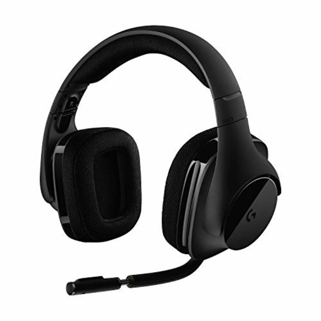 Logitech G533 kabelloses Gaming-Headset, 7.1 Surround Sound, DTS Headphone:X, 40mm Treiber, 2.4 GHz Wireless, Noise-Cancelling Mikrofon, Wireless Verbindung, 15-Stunden Akkulaufzeit, PC/Mac - Schwarz