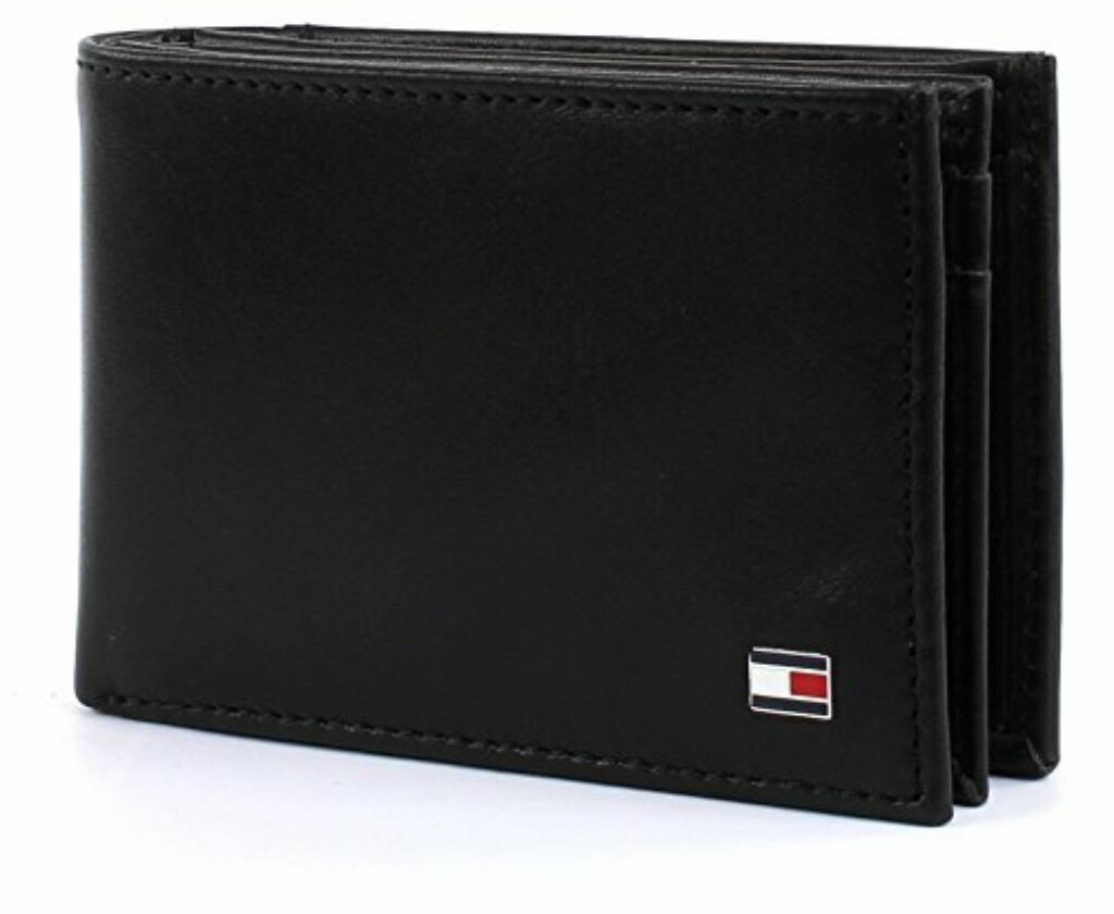 Tommy Hilfiger Herren Geldbörse Eton Mini CC Flap and Coin Pocket aus Leder, Schwarz (Black), Onesize