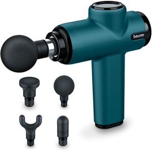 Beurer MG 99 Massagepistole, handliche Massage Gun mit 4 Aufsätzen, kraftvolle Triggerpunktmassage, Lockerung von Verspannungen, kompaktes Muskelmassagegerät mit 5 Intensitätsstufen & Akku
