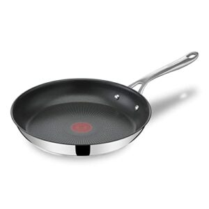 Tefal Jamie Oliver Cook´s Direct On Bratpfanne E30406 | 28 cm | Induktionsgeeignet | Spülmaschinengeeignet | Langlebige Antihaft-Beschichtung | Thermo-Signal-Technologie | Edelstahl/Schwarz