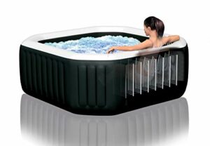 Intex Whirlpool Pure SPA Octagon Bubble Jet mit Salzwassersystem - Ø 218 x 71cm, für 6 Personen, Fassungsvermögen 1.098 l, schwarz, 28462
