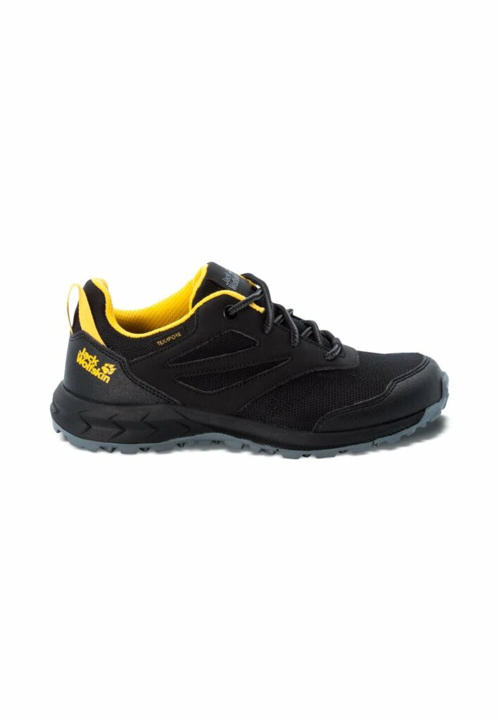 Jack Wolfskin Woodland Texapore Low Kids Wasserdichte Wanderschuhe Kinder 26 schwarz black / burly yellow XT