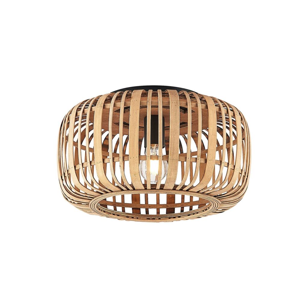 Lindby Canyana Deckenleuchte aus Rattan, natur