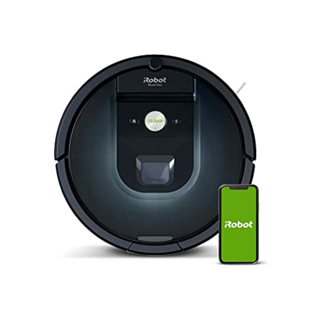 iRobot Roomba 981 App-steuerbarer Saugroboter (Staubsauger Roboter) mit zwei Gummibürsten, Lädt auf und reinigt weiter, Individuelle Anpassung per App, Sprachassistenten-kompatibel, mit Teppichboost