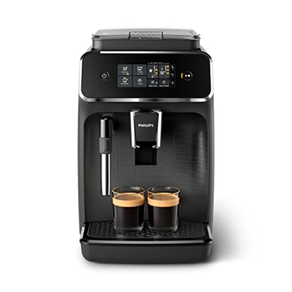 Philips 2200 Serie Volautomatische Espressomachine - Klassieke Melkopschuimer, Ingebouwde Molen, Intuïtief Touchdisplay, Matzwart (EP2220/10)