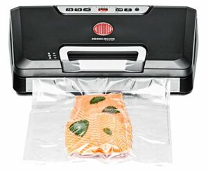 ROMMELSBACHER Vakuumierer VAC 485 - Absaugleistung 15 Liter/Min., Einhand-Bedienung, für Langzeitbetrieb geeignet, Doppel-Versiegelungsnaht, 2 Versiegelungszeiten, für Folien bis 30 cm Breite