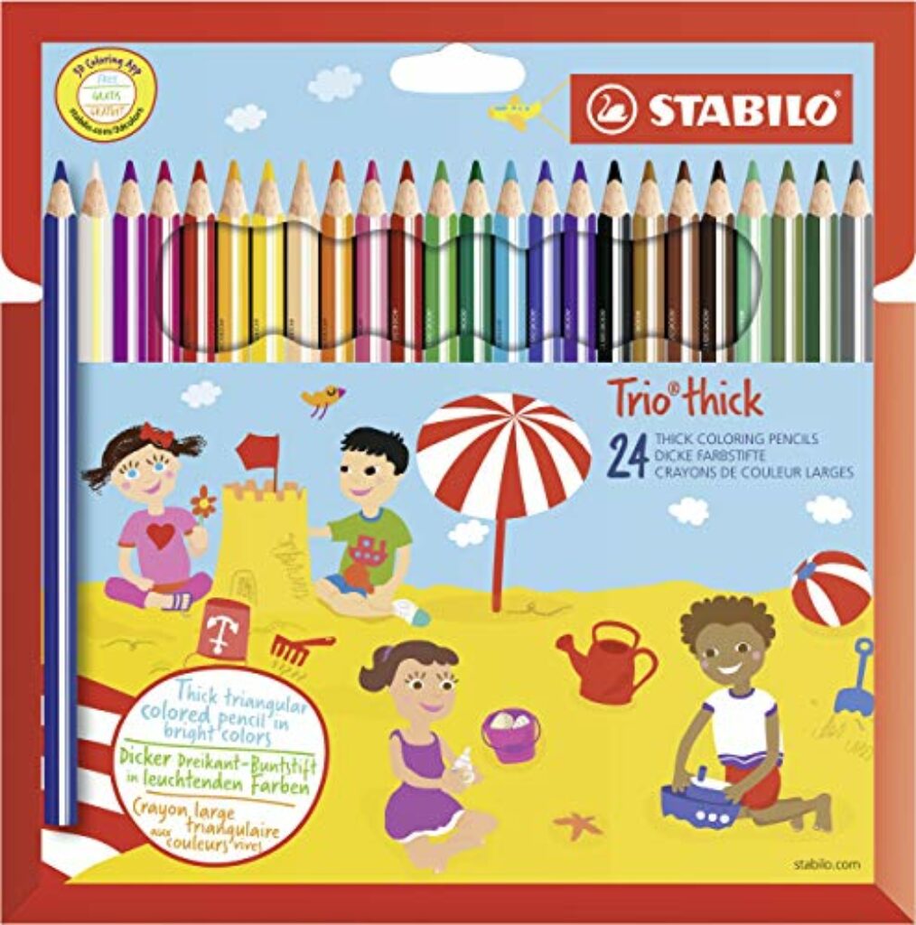 Dreikant-Buntstift - STABILO Trio dick - 24er Pack - mit 24 verschiedenen Farben