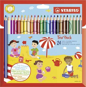 Dreikant-Buntstift - STABILO Trio dick - 24er Pack - mit 24 verschiedenen Farben