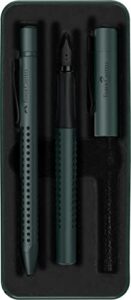 Faber-Castell 201535 - Geschenkset Grip Edition, mistletoe, mit Füller M und Kugelschreiber XB im Metalletui