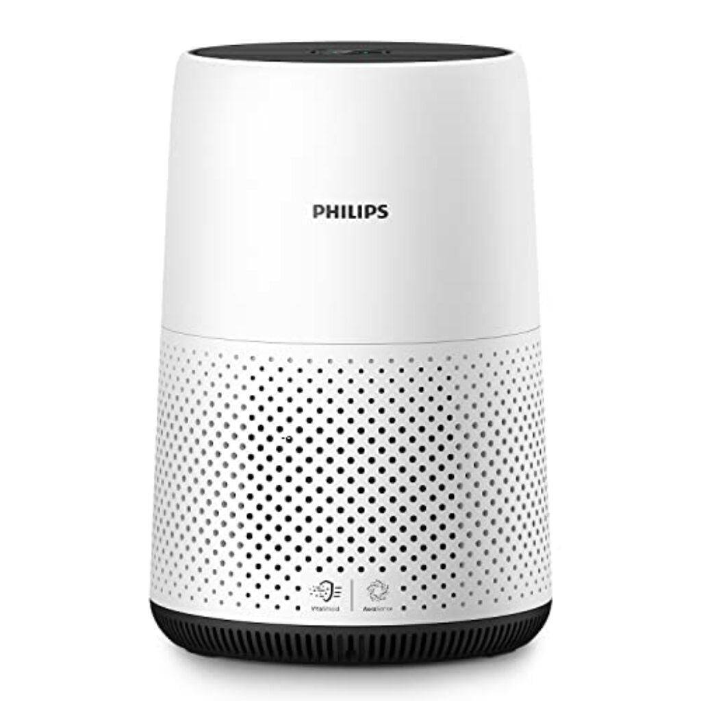Philips Series 800 Luftreiniger – entfernt Pollen, Staub, Viren und Aerosole* in Räumen mit bis zu 49 m², 3 Geschwindigkeitsstufen, Sleep-Modus (AC0820/10)