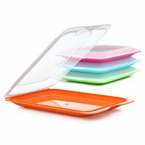 TATAY Set mit 4 Aufschnittbox Fresh, BPA frei, Mehrweg, Stackables, Geschirrspüler & MWO, zufällige Farben. Maßnahmen 17cm x 3,2cm x 25,2cm