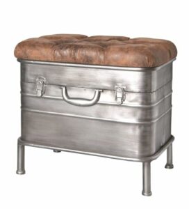 HAKU Möbel 13811 Bank, Stahl, Silber-grau/braun, 51 x 34 x 48