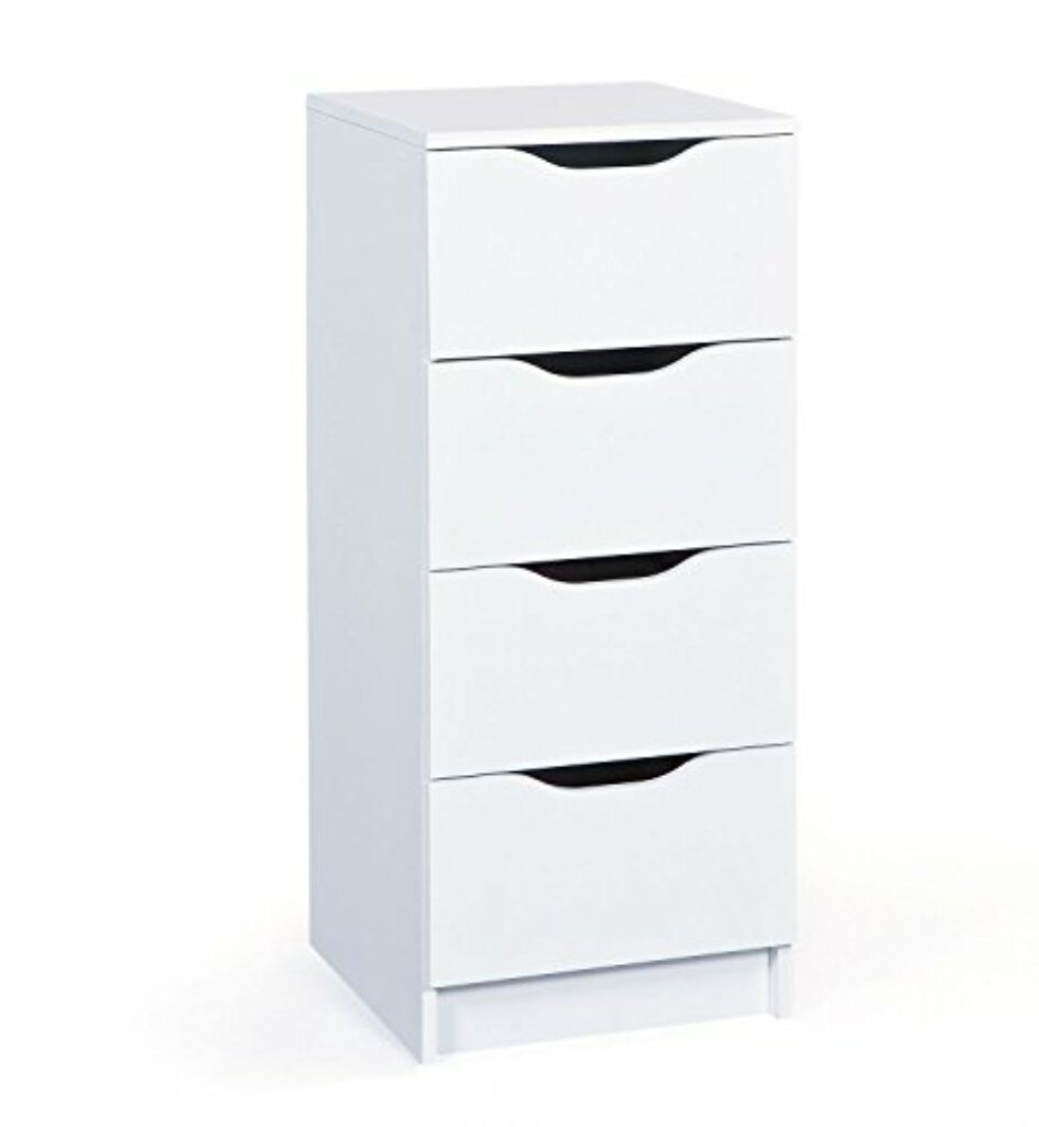 Inter Link – Kommode – 4 Schubladen – Schubladenschrank – Beistellschrank – Sideboard – Melaminbeschichtet – Weiß – Schubladen mit Griffmulden – Westphalen 4