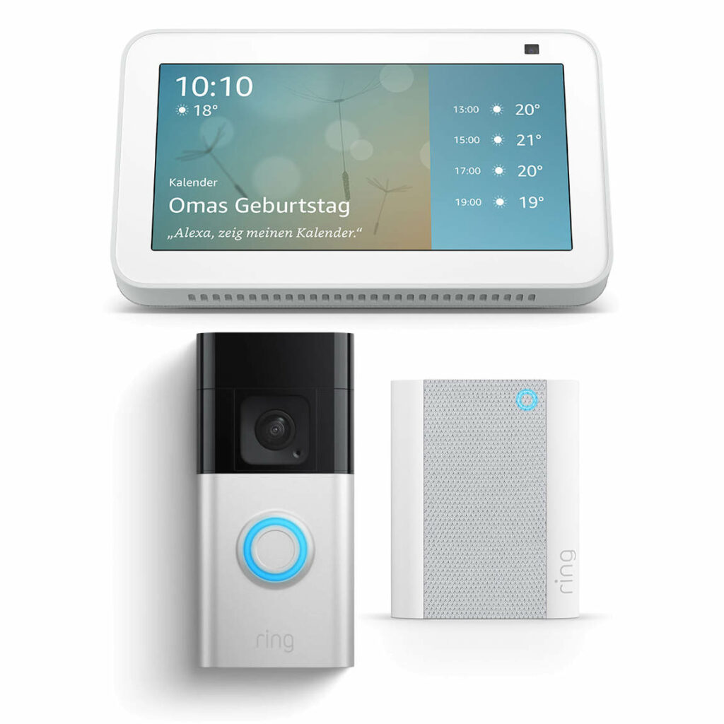 Ring Video Doorbell Plus + Chime Gen 2 + Amazon Echo Show 5