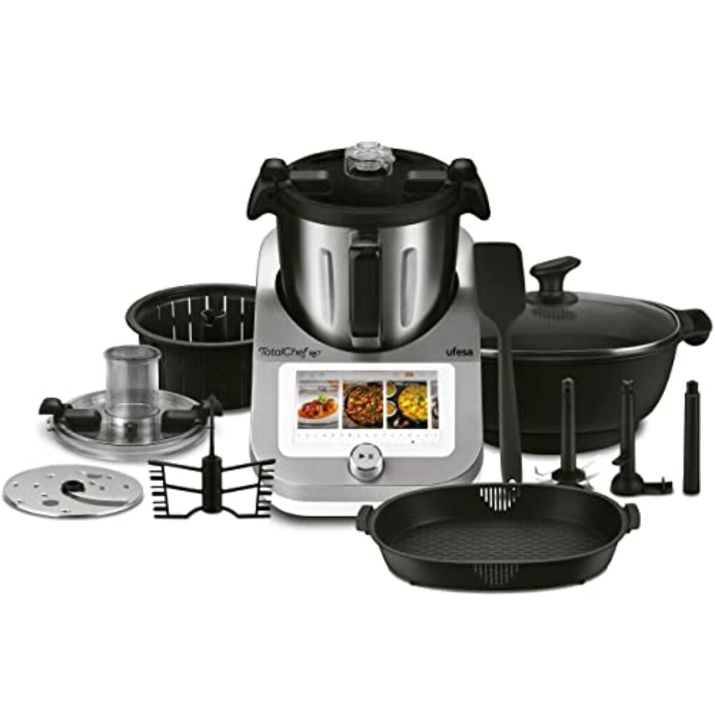 Ufesa TotalChef RK7 Küchenmaschine mit WLAN, Multifunktions Küchenroboter mit Kochfunktion, Kochroboter 30 Funktionen, 4.5L, 7-Zoll-Touchscreen, Interaktives Rezeptbuch, Amazon-Exklusiv