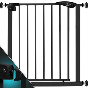 KIDIZ® Türschutzgitter Absperrgitter Treppengitter Kindergitter | Gitter Haustier | ohne Bohren | beidseitig schwenkbar, Farbe: Schwarz, Größe: 74-87 cm