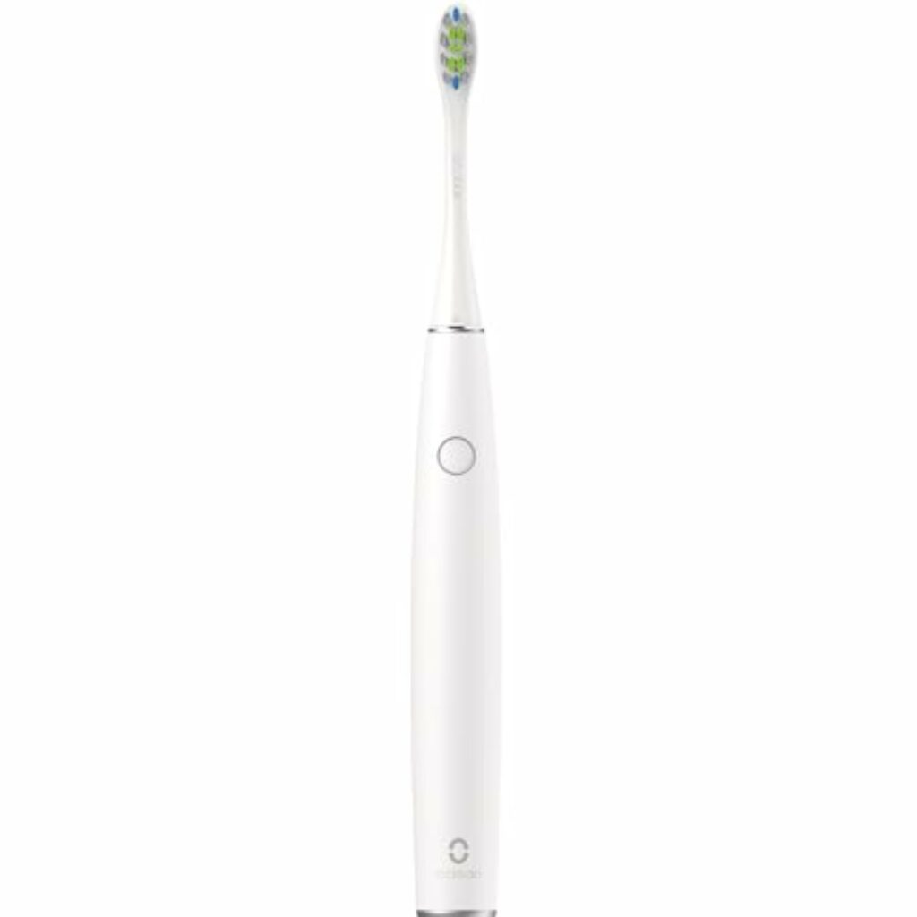 Oclean Air 2, Sonic, elektrische Schallzahnbürste, tragbares ultraleises Design, DuPont Bürstenkopfborsten, 2h-Schnellladung für 40-Tage-Nutzung, Wasserdicht nach IPX7 – Weiß