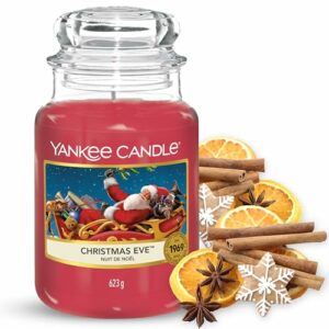 Yankee Candle Duftkerze| Christmas Eve | Brenndauer bis zu 150 Stunden|Große Kerze im Glas