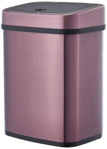 Amazon Basics – Automatischer Mülleimer aus Edelstahl, rechteckig, 12 l, Burgundy