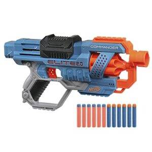 NERF Elite 2.0 Commander RD-6 Blaster, 12 Nerf Darts, 6-Dart Rotationstrommel, Tactical Rail Steckschienen, Befestigungspunkte, Acrylic, Mehrfarbig, 6.7 x 36.2 x 24.1 cm