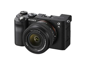 Sony Alpha 7C Spiegellose E-Mount Vollformat-Digitalkamera ILCE-7C (24,2 MP, 7,5cm (3 Zoll) Touch-Display, Echtzeit-AF, 5-Achsen Bildstabilisierung) incl. SEL-2860 Objektiv - Schwarz