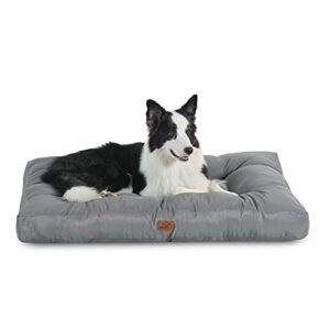 Bedsure Hundekissen Grosse Hunde waschbar - 91x68cm Hundebett wasserdicht L für große, mittelgroße Hunde gepolstert Hundematte grau in 10cm Höhe