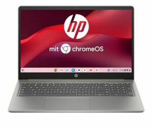 HP Chromebook | 15,6" FHD-Display | Intel Core i3-N305 | 8 GB DDR5 RAM | 256 GB UFS | Intel UHD Graphics | ChromeOS | QWERTZ | Mineral Silver |100 GB Google One - 1-Jahres-ABO inkl.