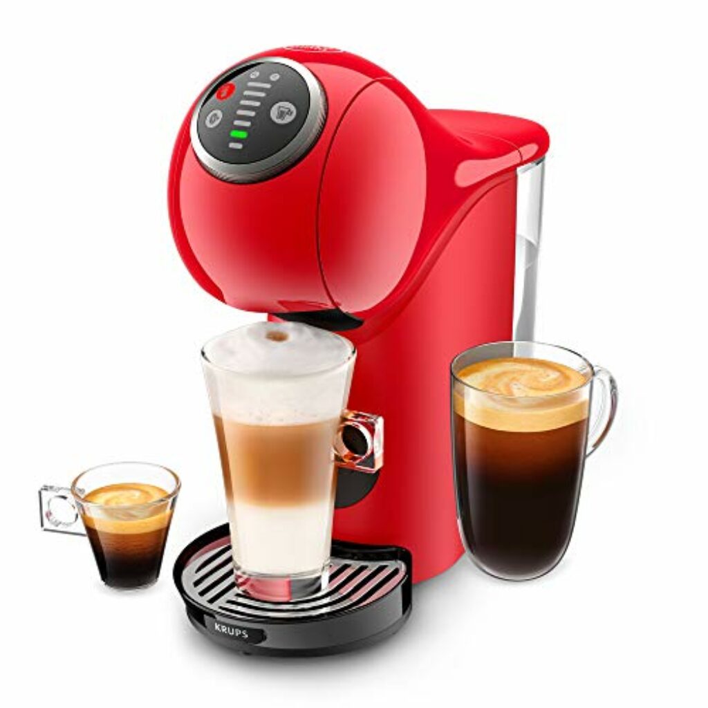 Krups KP3405 NESCAFÉ Dolce Gusto Genio S Plus Kapselmaschine | Espresso Boost | Temperaturauswahl | Heiß- & Kaltgetränke | 15 bar Pumpendruck | 0,8l Wassertank | 1500 Watt | Farbe Rot