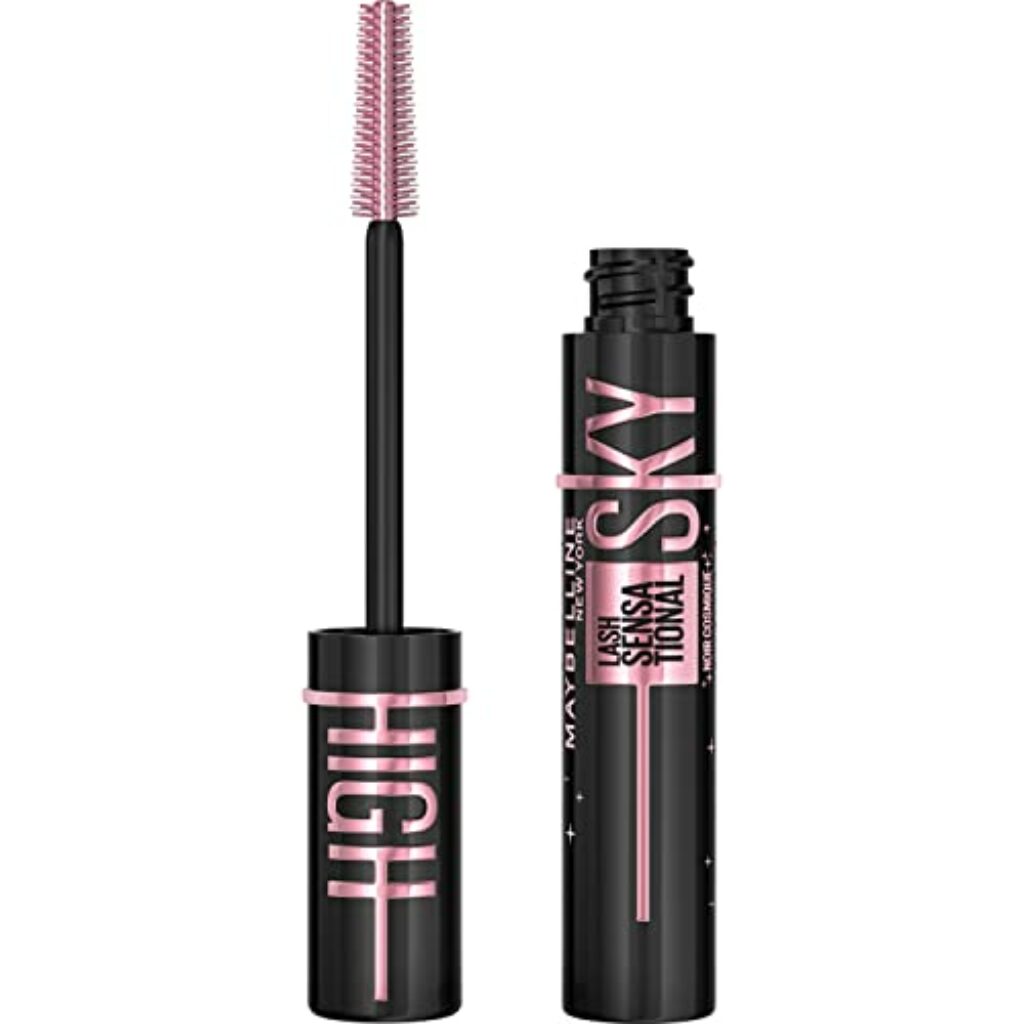 Maybelline New York Wimperntusche für extreme Länge und volles Volumen, Mascara mit wimpernverlängerndem Effekt, Lash Sensational Sky High Cosmic Black, Schwarz, 1 x 7,2 ml