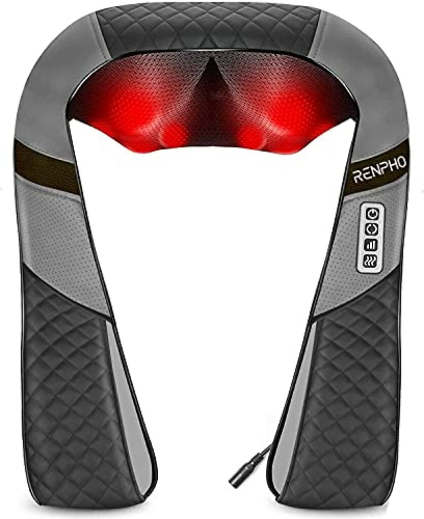 RENPHO Massagegerät Schulter Nackenmassagegerät mit Wärme, Shiatsu Massagegerät mit 3D-Massage von tiefem Gewebe, Massage für Nacken, Rücken, Schulter, Beine, Füße