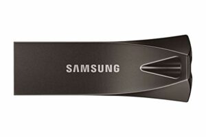 Samsung BAR Plus USB-Stick Typ-A, 128 GB, 400 MB/s Lesen, 60 MB/s Schreiben, widerstandsfähiger USB 3.1 Flash Drive mit Schlüsselring, Titan Gray, MUF-128BE4/APC