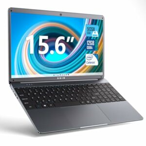 SGIN 15,6 Zoll Laptop, 12 GB DDR4 512 GB SSD Windows 11 mit Intel Celeron N5095,HD 1920×1080, 2,4/5.0G WiFi, USB 3.0, Bluetooth 4.2, erweiterbarer Speicher 512 GB TF