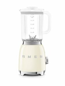 SMEG, BLF03CREU, 1,5 l Standmixer, 4 -Geschwindigkeitsstufen, 4 Automikprogramme, Abnehmbare Doppelklinge, Deckelöffnung transparent mit Dosierkappe, rutschfest, 800W, Creme