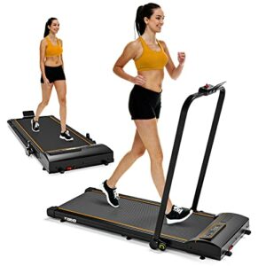 TODO Laufband, Walking Pad, Laufband für Zuhause Laufband Klappbar, 1-12 KM/H Laufband Schreibtisch Fitnessgeräte für Zuhause mit Fernbedienung, LCD-Anzeige und Handläufe