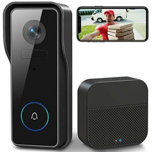 XTU WLAN Video Türklingel mit Kamera 2K HD Kabellose Video Doorbell mit Gong, Smarte Türklingel mit Akku, PIR Personenerkennung, Nachtsicht, 2-Wege-Audio, Unterstützt SD & Cloud-Speicher