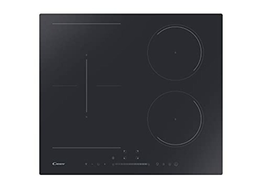 Candy CTPS64SCTTWIFI Kochfeld / Induktionskochfeld / Mono Slider Bedienung / 4 Kochzonen / WIFI / rahmenlos, Glas schwarz, 52 x 59 x 6 cm