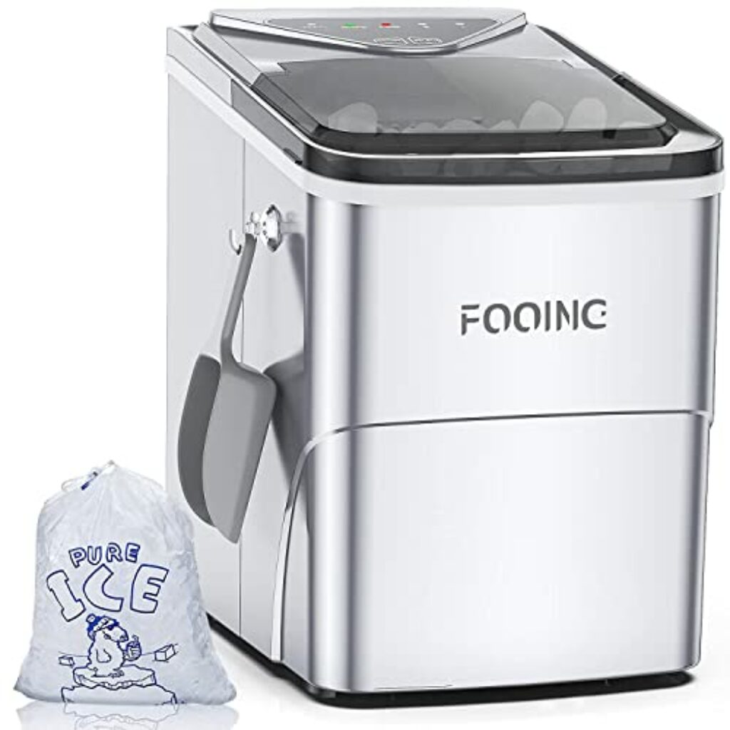 Eiswürfelmaschine, Ice Maker mit Selbstreinigungsfunktion,15kg/24h, 9 Eiswürfel in nur 6 Minuten. Gerauscharmem Betrieb, Ice Cube Maker, Eiswürfelbereiter für den Einsatz in Haushalten, Büros