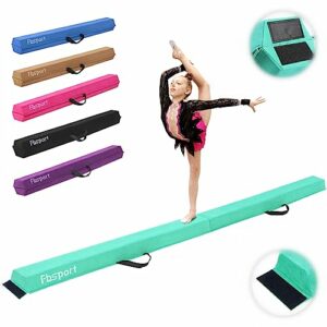FBSPORT 270CM Faltender Schwebebalken, Gymnastik Balance Balken, Gymnastikboden Balken, Beflockungsschicht Balancierbalken, Balance Fitness Ausrüstung für Kinder