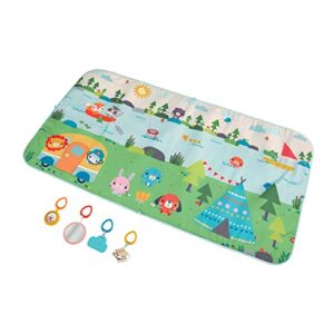 Fisher-Price GXR53 - Große Campingabenteuer Spieldecke, ca. 152 m große Spieldecke für Neugeborene und Babys, Babyspielzeug ab der Geburt
