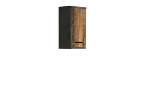 FORTE Veris Hängeschrank mit 1 Tür, Holzwerkstoff, Betonoptik Dunkelgrau /Old Wood Vintage, 68,8 x 40,2 x 29 cm