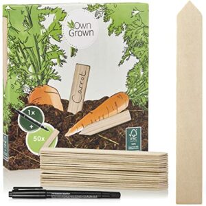 Holzschilder zum Beschriften : 50 Holz Pflanzenstecker im Set und Stift – Pflanzenschilder – Schilder – von OwnGrown