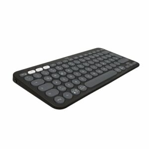 Logitech Pebble Keys 2 K380s, kabellose Multi-Device Bluetooth-Tastatur mit anpassbaren Sondertasten, schlank, mobil, Easy-Switch - Windows, macOS, iPadOS, Android, ChromeOS, Deutsches QWERTZ,Graphit