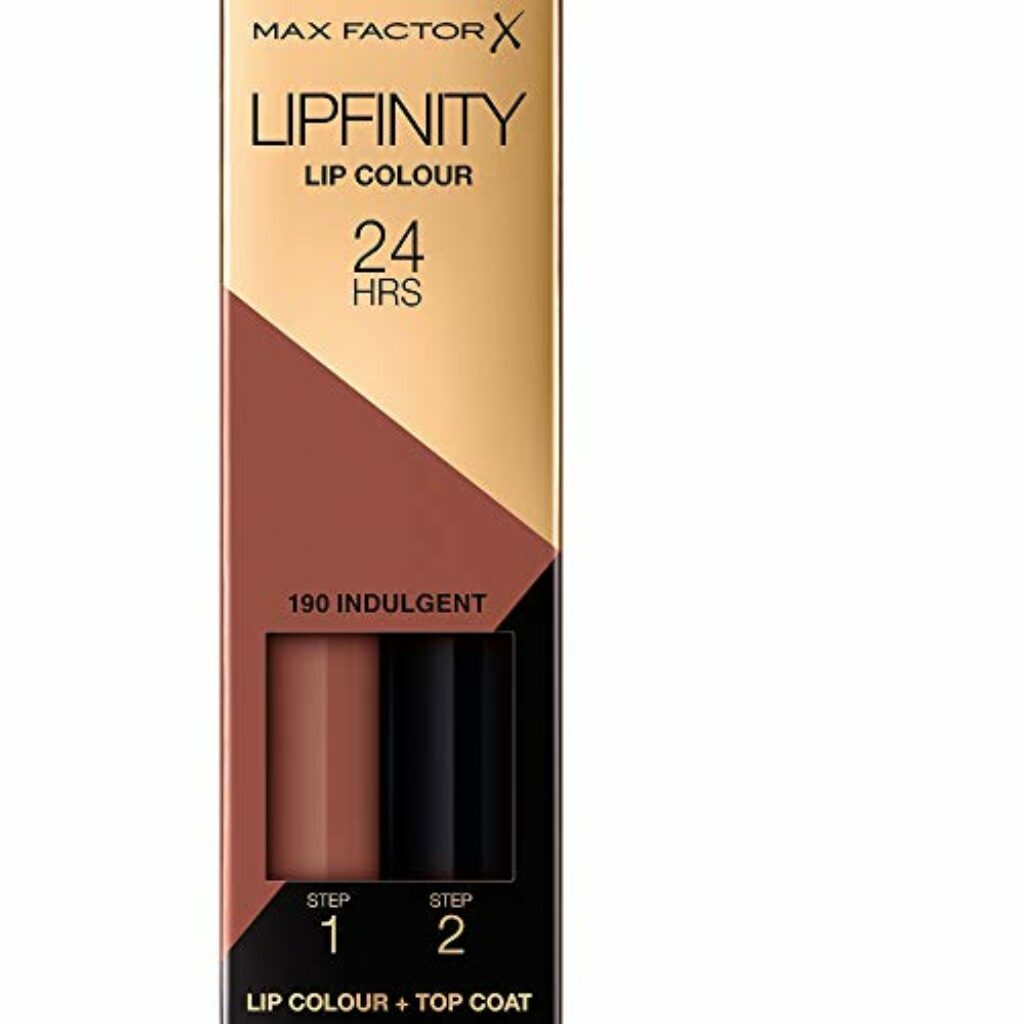 Max Factor Lipfinity Lip Colour Indulgent 190 – Kussechter Lippenstift mit 24h Halt ohne auszutrocknen, intensiver Farbabgabe & präzisem Applikator - mit intensiv pflegendem Gloss-Top Coat