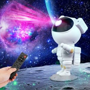 Sternenhimmel Projektor, Astronaut Projektor LED mit Fernbedienung und Timer Sternenprojektor 360° Rotation Geschenk für Kinder und Erwachsene einstellbare Helligkeit und Geschwindigkeit Nachtlicht