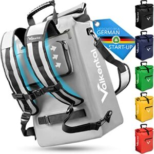 Valkental - Vollreflektierende 3in1 Fahrradtasche - NEUAUFLAGE 2024 - Geeignet als Gepäckträgertasche, Rucksack und Umhängetasche - Wasserdicht & Reflektierend - 23L - Grau