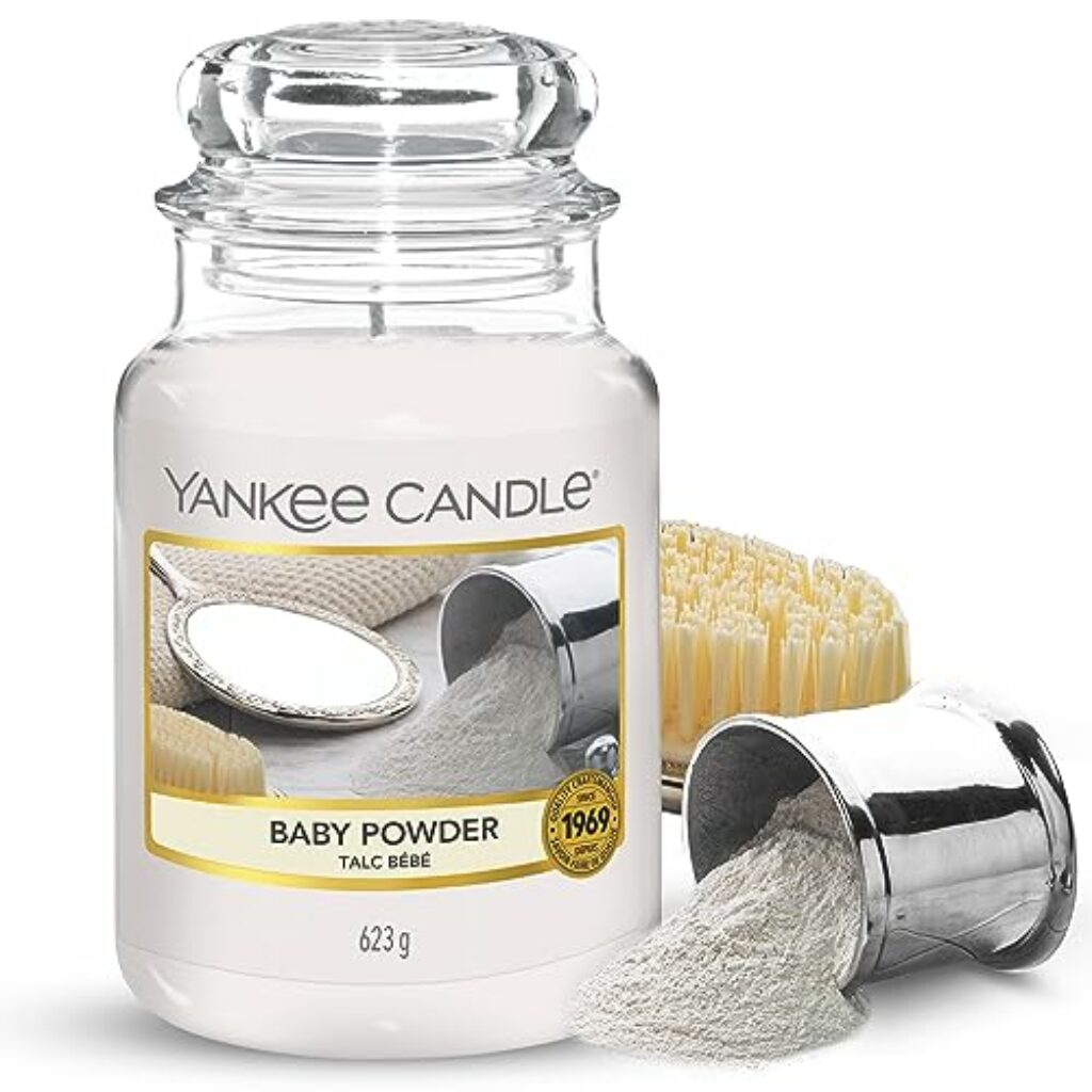 Yankee Candle Duftkerze | Baby Powder | Brenndauer bis zu 150 Stunden| Große Kerze im Glas