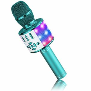 BONAOK Magic Sing Karaoke Mikrofon, Bluetooth Mikrofon Karaoke Kinder, 4 in 1 Sing Microphone, Drahtloses Bluetooth Karaoke Mikrofon für Zuhause Party, kompatibel mit Android (Blau)