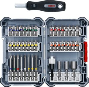Bosch Professional 45-teiliges Pick and Click-Schrauberbit Mixed Set (PH 1/2/3, PZ 1/2/3, SL 3/4/5/6, HEX 3/4/5/6, T 10/15/20/25/27/30/40, TH 10/15/20/25/27/30/40, Zubehör Bohrmaschine)